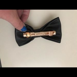 Large fake leather bow